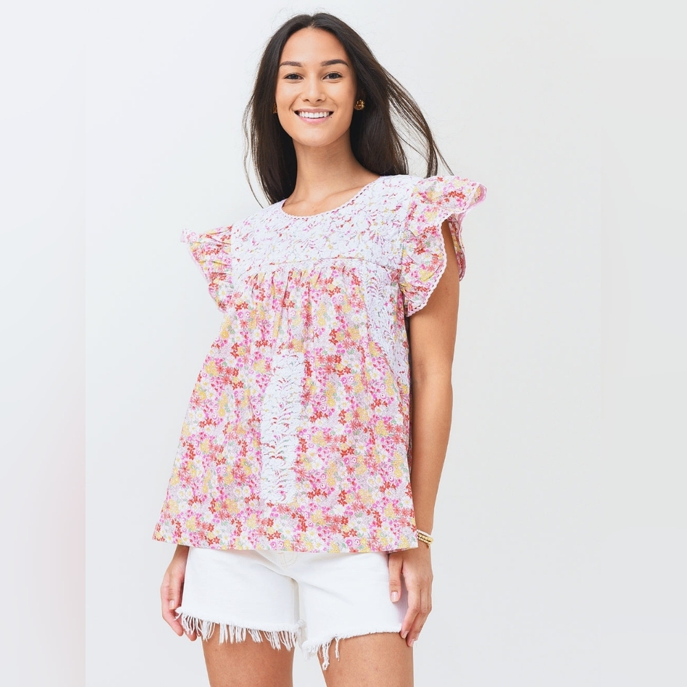 J. MARIE Lela Ruffle Top‎